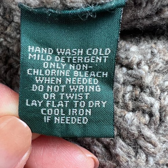 LRL Lauren Jeans Co Wool Blend Cable-Knit Grey Brown Sleeveless Women Dress Sz L - Picture 15 of 15